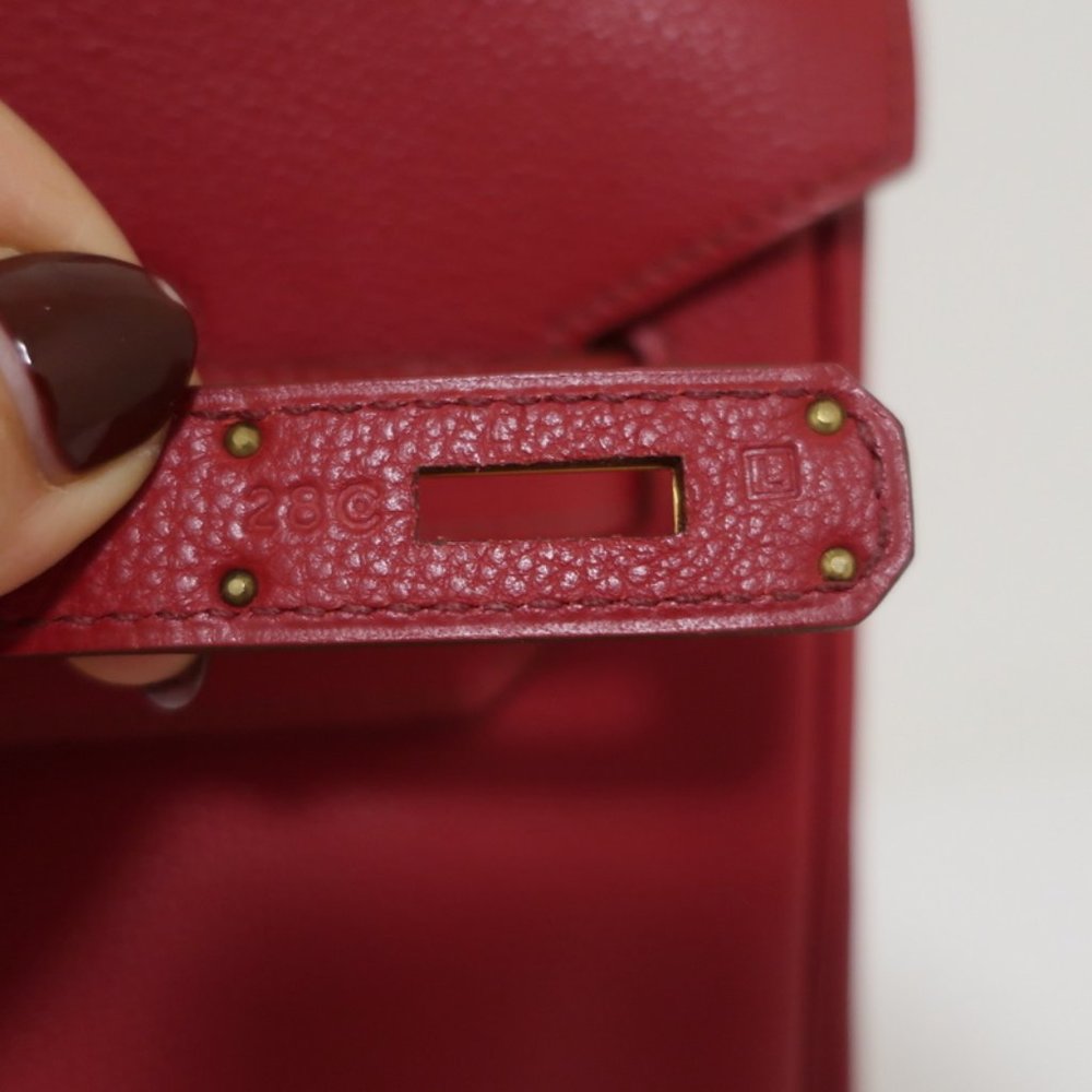 HERMES BIRKIN 35CM ROUGE GARANCE TOGO LEATHER GOLD HARDWARE 2008 - Picture 9 of 14